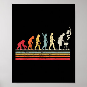 Grappige Barbecue Grill Dad Evolution Man Ret Poster