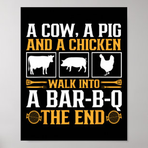 Grappige barbecue Joke Grill Lover Pitmaster Grill Poster