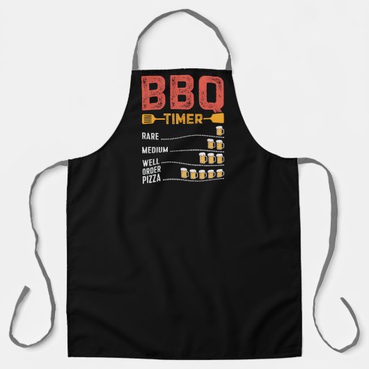 Grappige Barbecue Timer Aantal bieren Zeldzaam Med Schort (Voorkant)