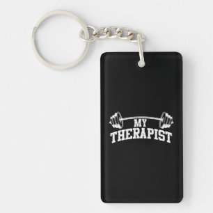 Grappige Barbell Gewicht Opheffen Gym Quote Sleutelhanger