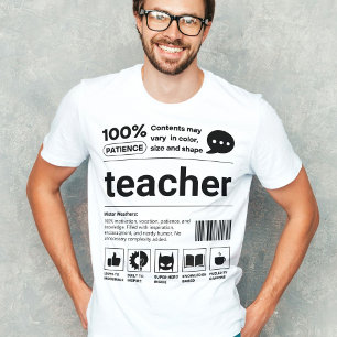 Grappige Barcode Moderne Waardering Leraar Gift T-shirt