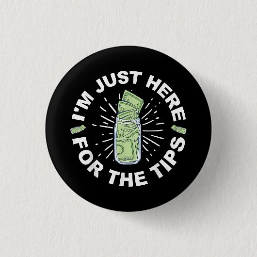 Grappige barman gewoon ronde button 3,2 cm (Voorkant)