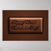 Grappige bartekst Happy World Chocolate Day Poster (Voorkant)