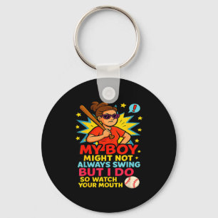 Grappige Baseball Moeder Citaat Voor Moederdag Cad Sleutelhanger