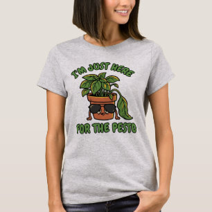 Grappige Basilicum Plant Pesto Liefhebber - Hier v T-shirt