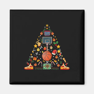 Grappige Basketbal Bal Hoop Kerstboom Merry Xm Magneet
