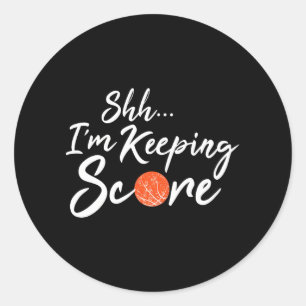 Grappige Basketbal Coach Scorebook Keeper Keeping Ronde Sticker