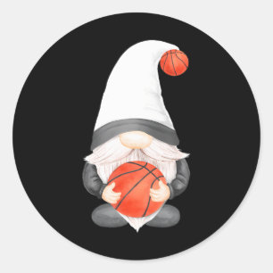 Grappige basketbal gnoom voor basketballers en ronde sticker