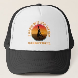 Grappige basketbal spreuk vintage silhouet speler trucker pet