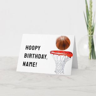 Grappige basketbal verjaardag kaart