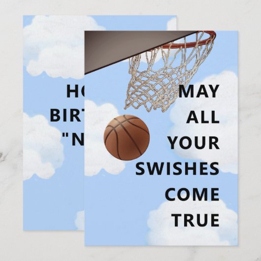 Grappige basketbal verjaardagskaart kaart (Voorkant / Achterkant)