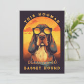 Grappige Basset Hound Dog Ouder gepersonaliseerd Aankondiging (Staand voorkant)