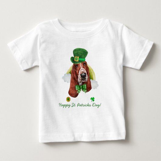 Grappige Basset Hound Gouden St. Patricks Dag (Voorkant)