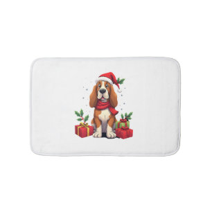 Grappige Basset Hound Hond Kerst Outfits Sinterkla Badmat