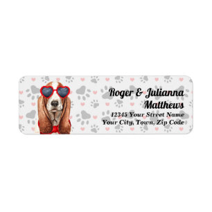 Grappige Basset Hound Hondenliefde Retouradres Etiket