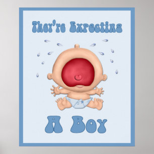 Grappige Bawling Baby voor Jongen Poster
