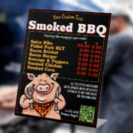 Grappige BBQ Barbeque Menu Varken Gebraden Grill V Reclamebord Met Voetstuk