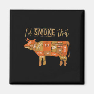 Grappige BBQ Chef Gerookt Vlees Grill Master Gift Magneet