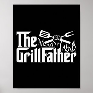 Grappige BBQ Dad Retro Grill Vader Mannen Vaderdag Poster