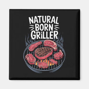 Grappige Bbq Grill Natuurlijk Geboren Grillers Magneet