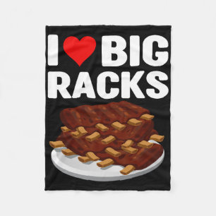 Grappige Bbq Ik Hou Van Een Grote Rek Rode Hart Ri Fleece Deken