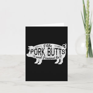 Grappige BBQ Ik hou van varkensvlees konten en ik Kaart