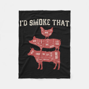 Grappige BBQ Koe Varken Kip Graphic Vrouwen Mannen Fleece Deken