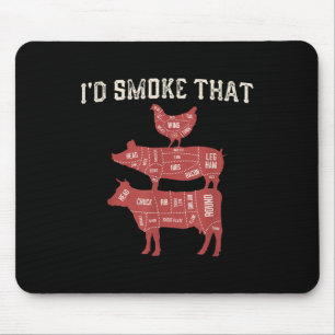 Grappige BBQ Koe Varken Kip Graphic Vrouwen Mannen Muismat