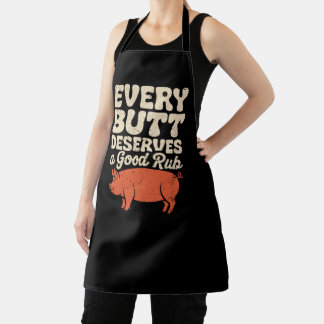 Grappige BBQ-kok Elke kont verdient een goede wrij Schort