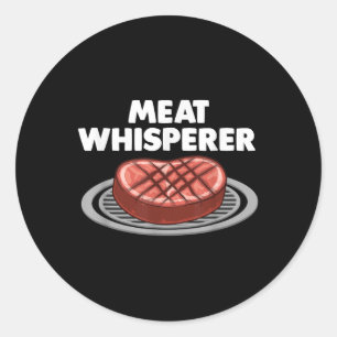 Grappige BBQ kunst voor mannen vrouwen grillen vle Ronde Sticker