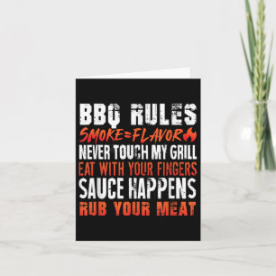 Grappige BBQ-regels Rook = smaak Eet met vingers W Kaart