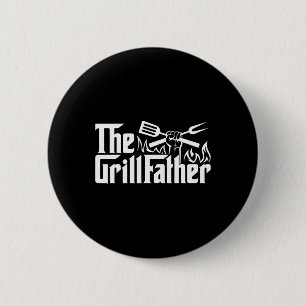 Grappige Bbq Vader Retro Grill Vader Heren Vaderda Ronde Button 5,7 Cm