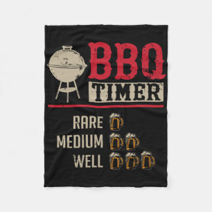 Grappige Bbq Vlees Kook Timer Bier Grill Chef Rbec Fleece Deken