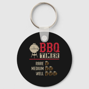 Grappige Bbq Vlees Kook Timer Bier Grill Chef Rbec Sleutelhanger