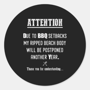Grappige BBQ voor Pitmasters & Barbecue liefhe Ronde Sticker