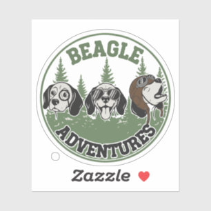 Grappige Beagle Avonturen Trio Retro Cartoon Hon Sticker