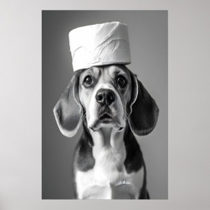 Grappige Beagle-badkamerkunstprint, toiletpapierro Poster
