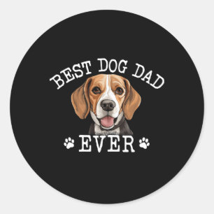 Grappige Beagle Dad Vaderdag Ooit Hondenliefde Ronde Sticker
