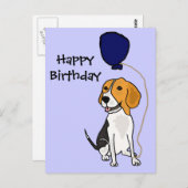 Grappige Beagle Holding Ballon Briefkaart (Voorkant / Achterkant)