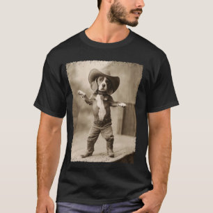 Grappige Beagle Hond Domme Cowboy T-shirt