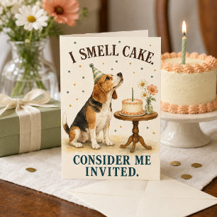 Grappige Beagle Ik Ruik Taart Verjaardag Kaart