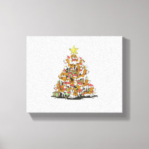 Grappige beagle kerstboom voor beagle hondenliefhe canvas afdruk
