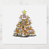 Grappige beagle kerstboom voor beagle hondenliefhe sparkling wijnetiket (Enkel label)