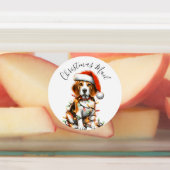 Grappige Beagle Modern Schattigee kerstverlichting Labels (Aangebracht)