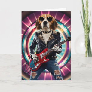 Grappige Beagle Rockster Kaart