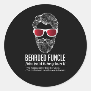 Grappige Bearded Functie Definitie Nieuwigheid Ronde Sticker