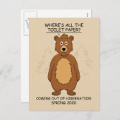 Grappige Beer Cartoon Feestdagenkaart (Voorkant / Achterkant)