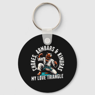 Grappige beer die martial arts Brazilian Jiu Jitsu Sleutelhanger