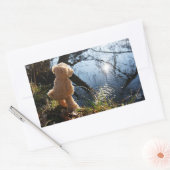 Grappige beer die ondeugend plast. rechthoekige sticker (Envelop)