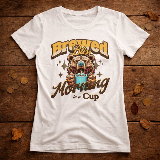 Grappige Beer Koffiedrinker T-Shirt